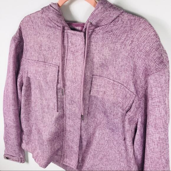 AVEC LES FILLES Lightweight Jacket Hoodie Purple - Picture 2 of 8